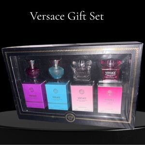 Versace Gift Set with Pink, Blue, and Purple Accents